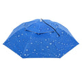 Uxcell OD 37.4" Umbrella Hat, Oxford Fabric Folding Double Layer Sun Rain Cap with Head Strip, Blue