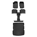 SA0568-B0570-D0568 All Weather Custom Fit Midnight 3 Row & Cargo Liner Behind the 2nd Row Floor Mat Liner Set for 2021-2023 Jeep Grand Cherokee L, Charcoal
