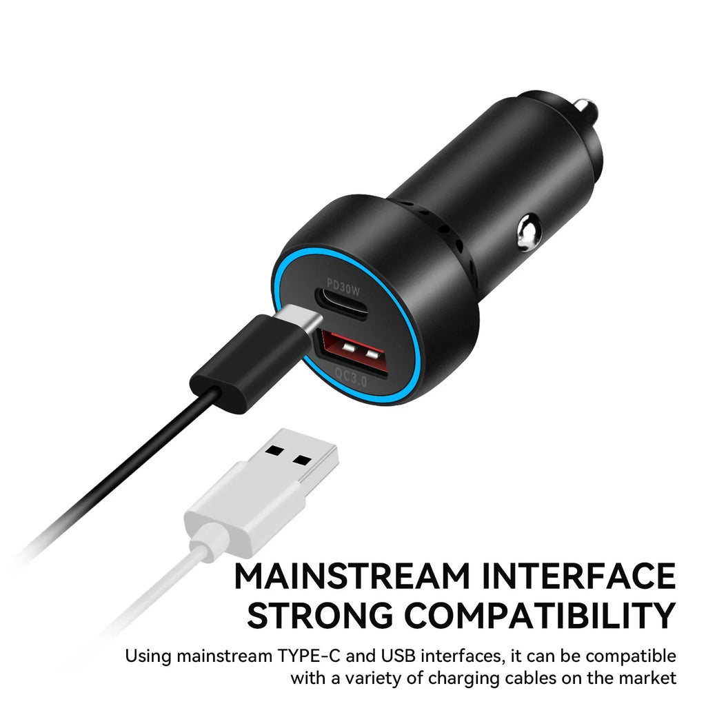 Super Fast USB-C Charging Adapter QC3.0 PD Car Charger for DJI Mini 2/Mini 3 Pro