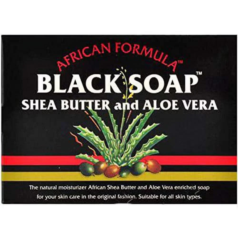Madina African Dark Soap Shea Butter and Aloe Vera, 3.5 oz (Pack of 12)