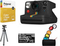Bundle of Polaroid Now Plus Bluetooth Connected I-Type Instant Film Camera Onyx + Table Tripod + Pack of Film + Microfiber Cloth