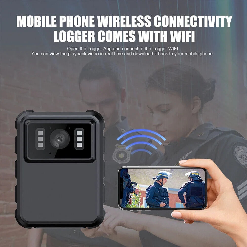 JLLOM Police Body Camera - Mini Camcorder with 1080P Audio Video DVR and IR Night Vision