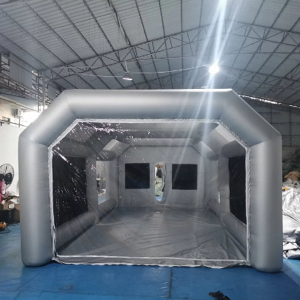 Miumaeov Inflatable Spray Paint Tent Built-in Blower Mobile Portable Giant Paint Spray Booth with Air Filter System and Transparent Polyvinyl Windows Inflatable Spray Paint Booth 26x13x10ft