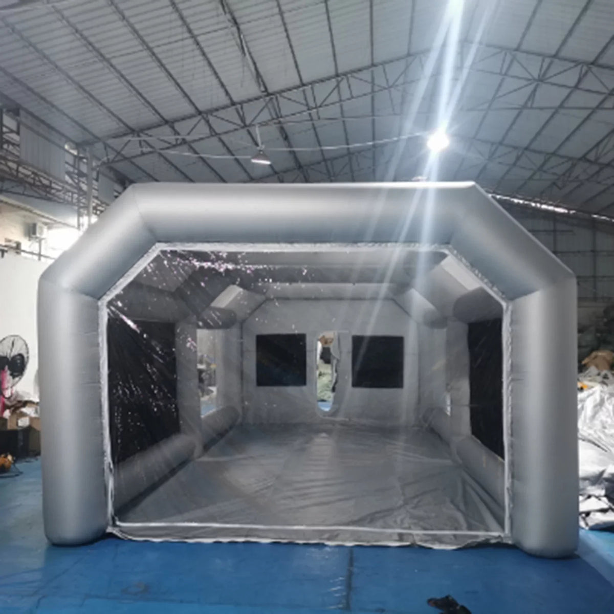 Miumaeov Inflatable Spray Paint Tent Built-in Blower Mobile Portable Giant Paint Spray Booth with Air Filter System and Transparent Polyvinyl Windows Inflatable Spray Paint Booth 26x13x10ft