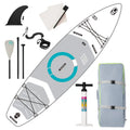 Inflatable Stand Up Paddle Board(6In Thick)with Premium SUP Accessories & Backpack, Wide Stance, Bottom Fin for Paddling, Paddle, Leash, Surf Control, Non-Slip Deck for Youth & Adult(White)