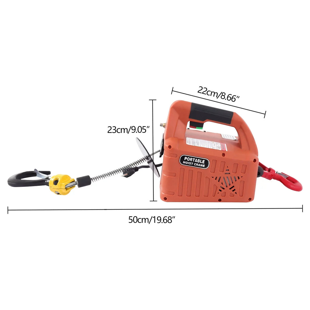 Miumaeov Electric Hoist Unit w/ Remote Control 200kg/440lb 62ft Lift Crane Heavy Duty