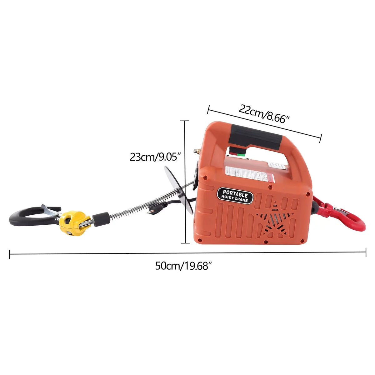 Miumaeov Electric Hoist Unit w/ Remote Control 200kg/440lb 62ft Lift Crane Heavy Duty