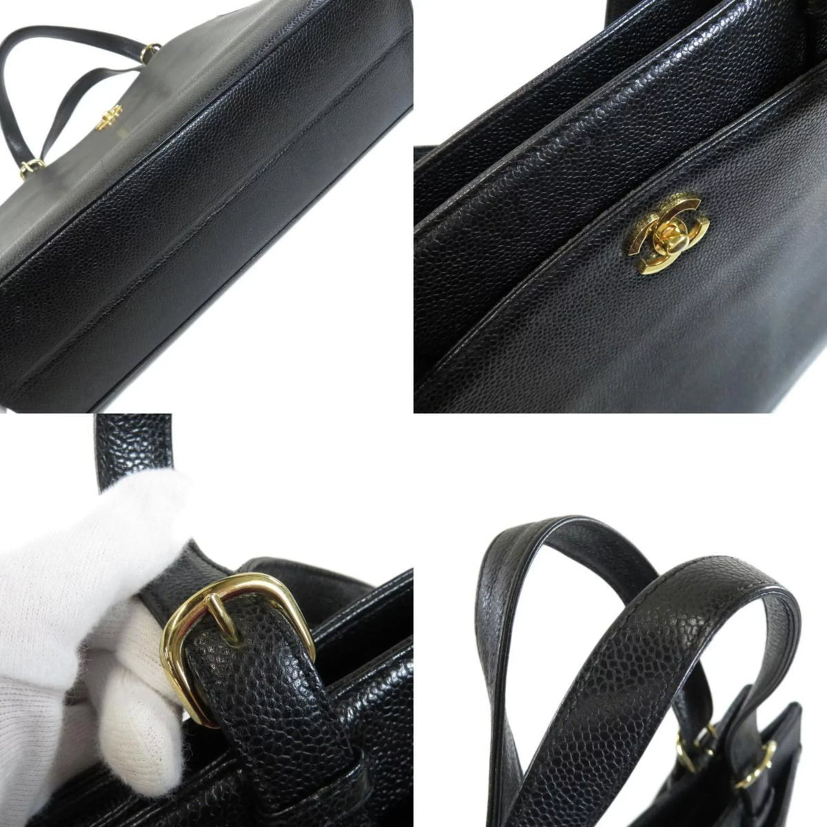 Pre-Owned CHANEL COCO MARK Handbag Caviar Skin Ladies (Good)