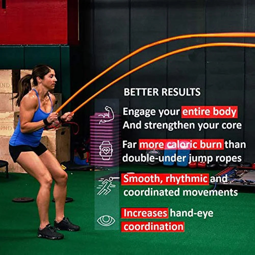 Gronk Fitness Inertia Wave Workout Ropes Edition | Heavy Battle Rope Alternative for Strength Training | Rubber Battle Ropes | Elastic Battle Ropes for an Abdominal Workout (Red)