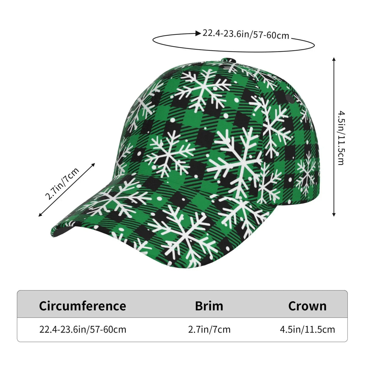 Balery Baseball Cap Adjustable Size for Running Workouts and Outdoor Activities All Seasons Dad Hat(Christmas Pattern At Buffalo Plaid)