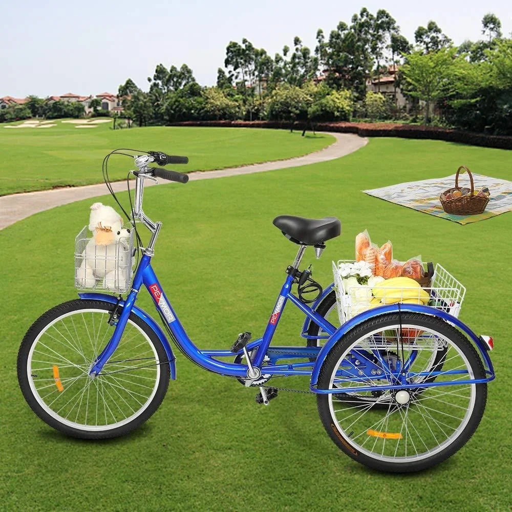 SalonMore Adult Tricycle Unit Wheel Men's Women's Bike, Blue