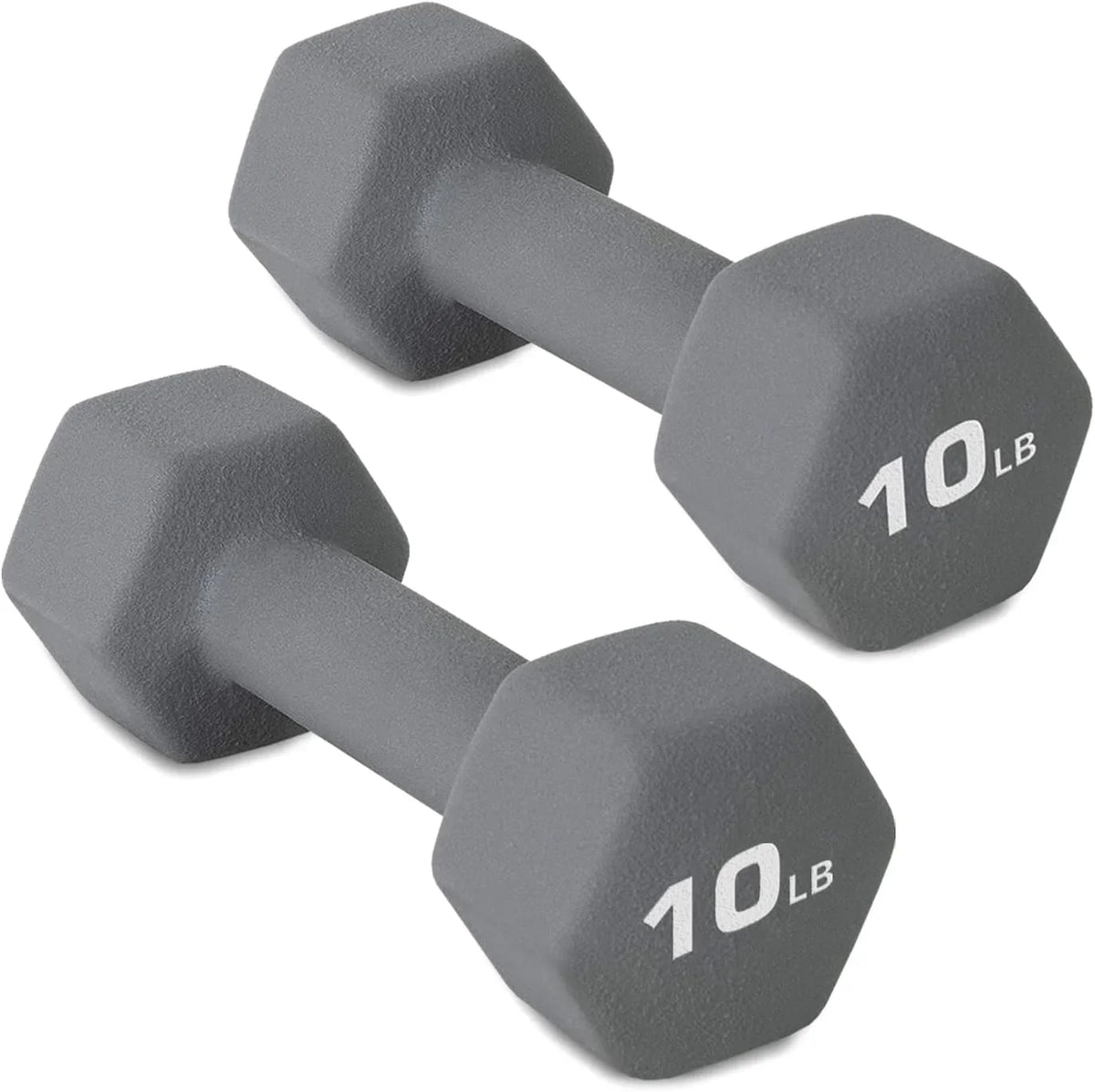 10LB Set Of 2 Hex Dumbbells Rubber Coated Cast Iron Hex Charcoal Dumbbell Weights For Exercises Neoprene Dumbbell Hand Weights Anti-Slip Anti-Roll Hex Shape Colorful 10Lbs Pair
