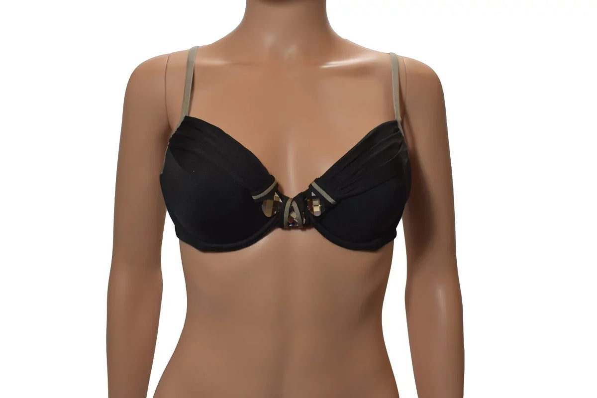 La Perla Midnight Padded Underwire Bikini Top M