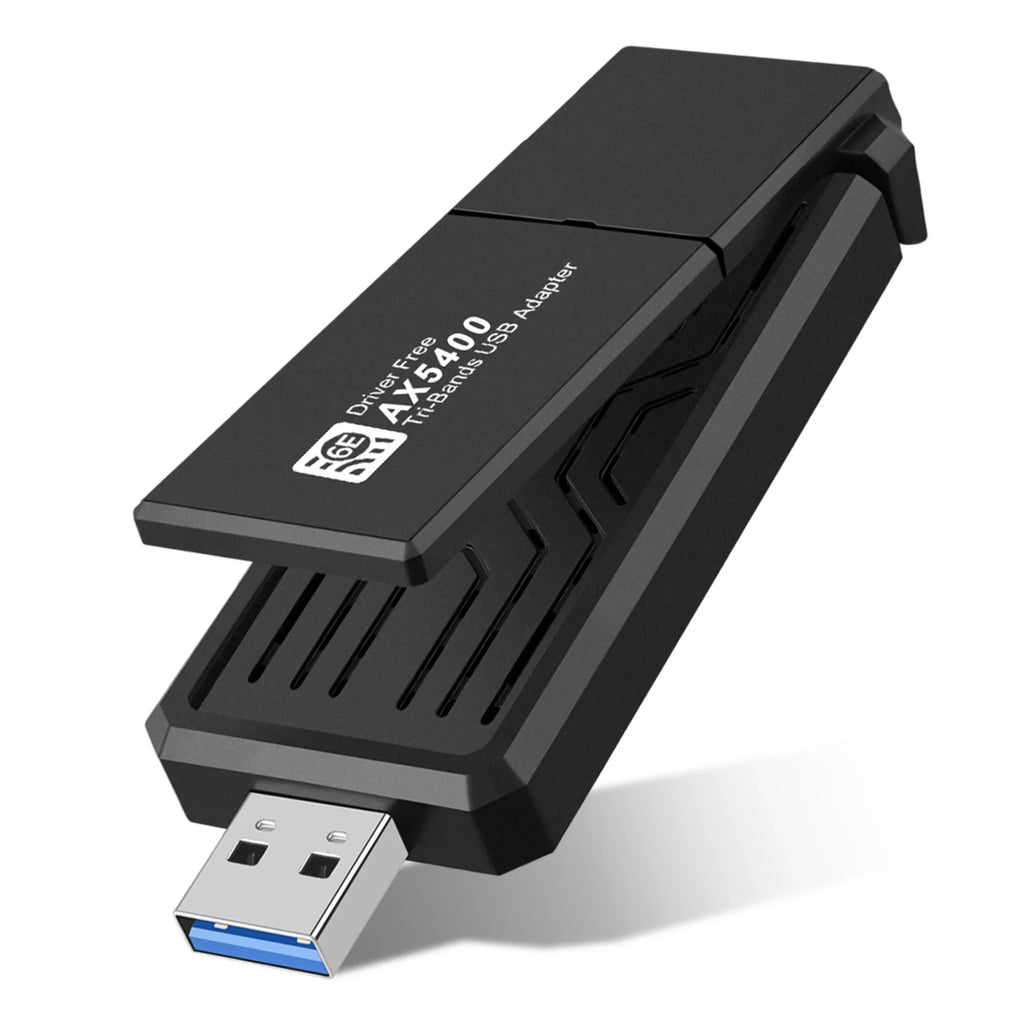 CELECTIGO AX5400 802.11AX WiFi 6E USB 3.0 WiFi Adapter ,for PC Laptop Tri Band 6GHz/5GHz/2.4GHz, WPA3, Wireless USB WiFi Dongle Network Adapter,Only Compatible with Windows 11/10, Driver Charcoal