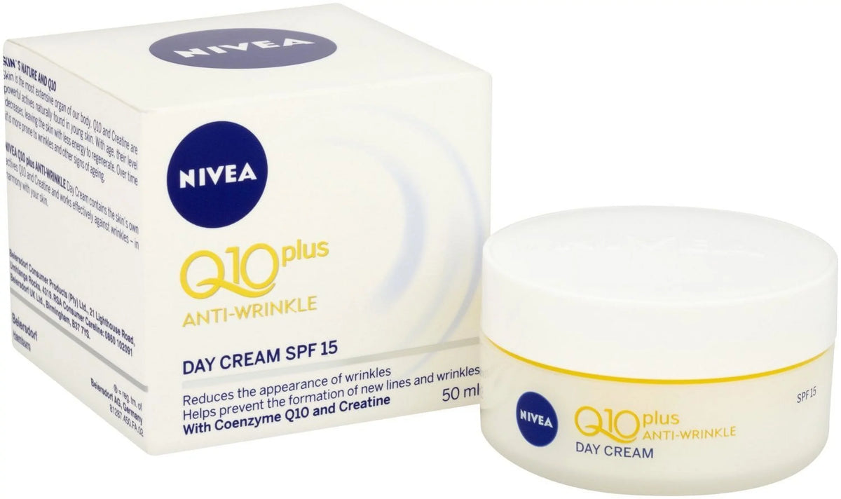 Nivea Q10 Plus Spf 15 Anti-Wrinkle Face Day Cream, 50 Ml, Pack Of 3