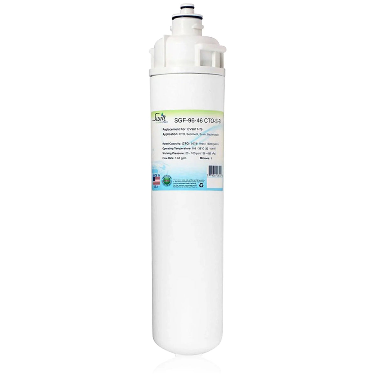 Swift Green Filters SGF-96-46 CTO-S-B Compatible Commercial Water Filter for EV9617-76, Made in USA (Pack of 2)