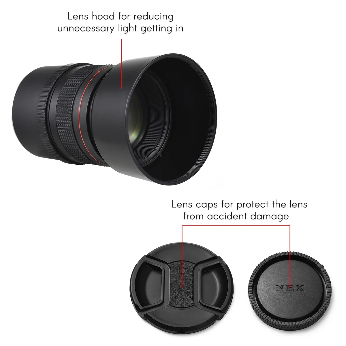 Andoer 85mm F1.8 Medium Telephoto Manual Focus Lens with Large Aperture, Suitable for Sony A7 Series, A9, A6400, A6500, A6300, A6000, A5100 Cameras