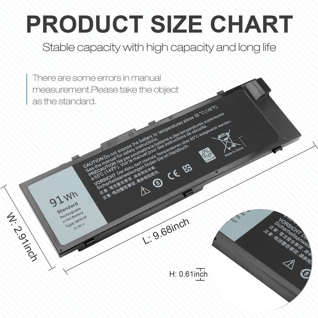 MFKVP Battery For Dell Precision 7520 7720 7510 7710 17-7710 T05W1 M28DH 0FNY7