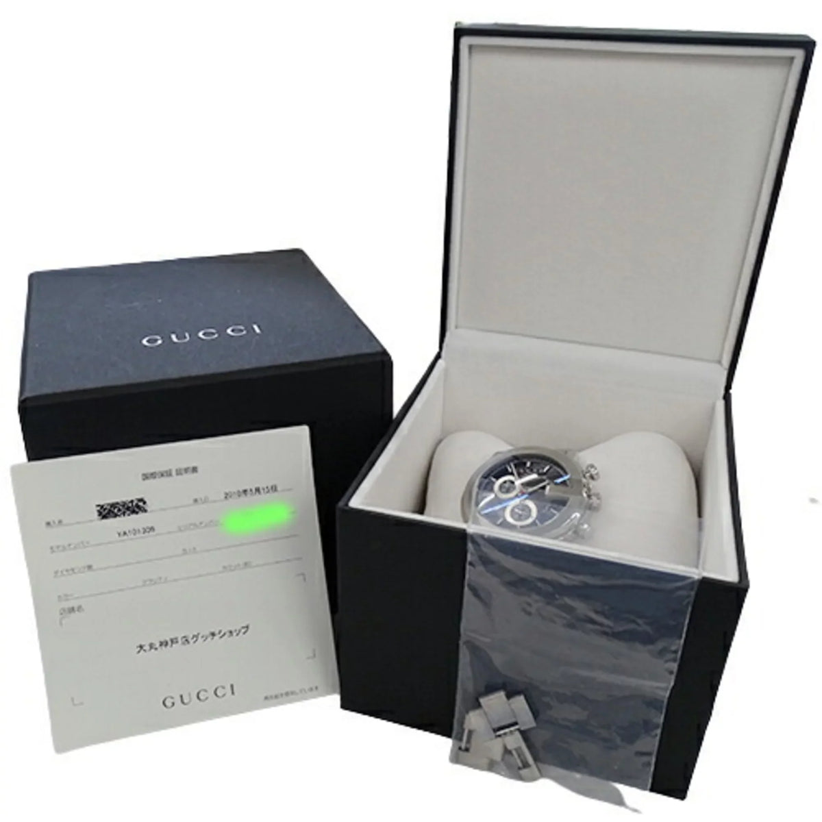 Used Gucci GUCCI watch men's G chrono date quartz stainless steel SS 101M YA101309 silver Charcoal