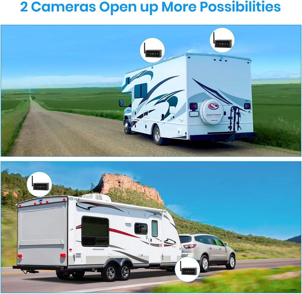AUTO-VOX 1080P RV Backup Camera Wireless for Solar4 Only,No Wires Installation Rear View Camara , IR Night Vision Back up Camera for Car/Truck