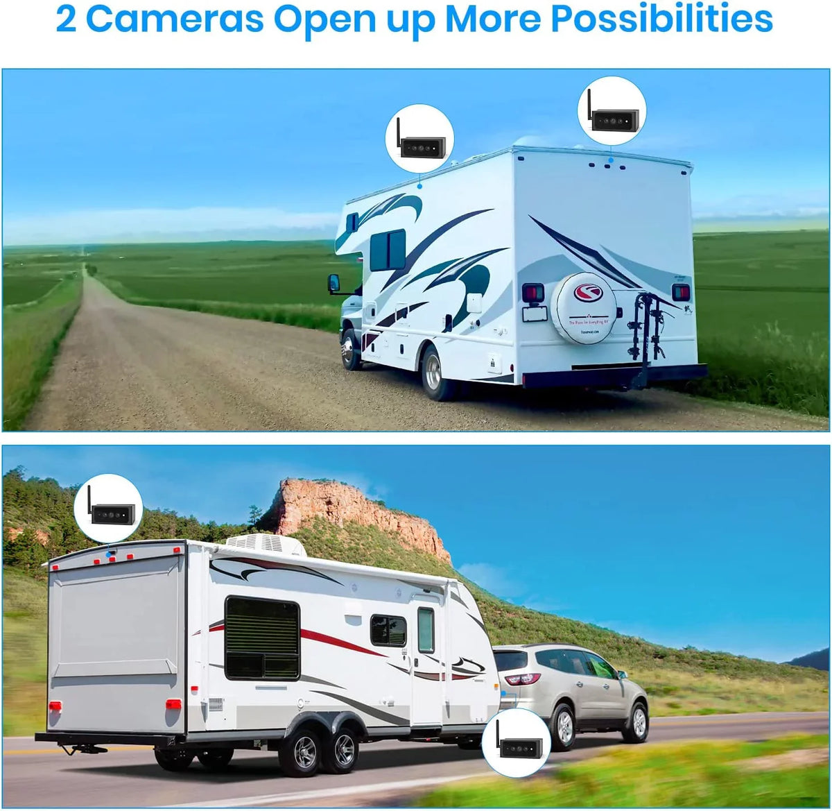 AUTO-VOX 1080P RV Backup Camera Wireless for Solar4 Only,No Wires Installation Rear View Camara , IR Night Vision Back up Camera for Car/Truck