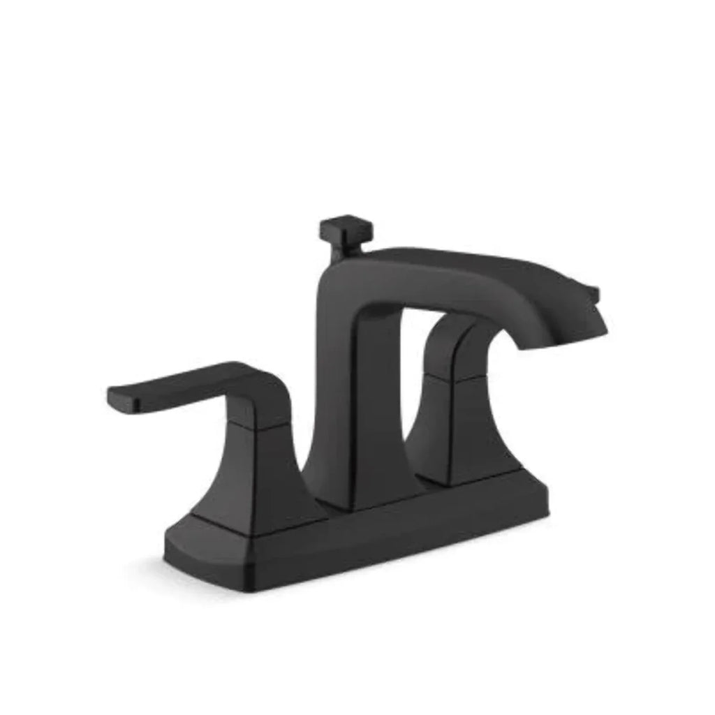 KOHLER Rubicon 4 in. Centerset 2-Handle Bathroom Faucet in Matte Dark