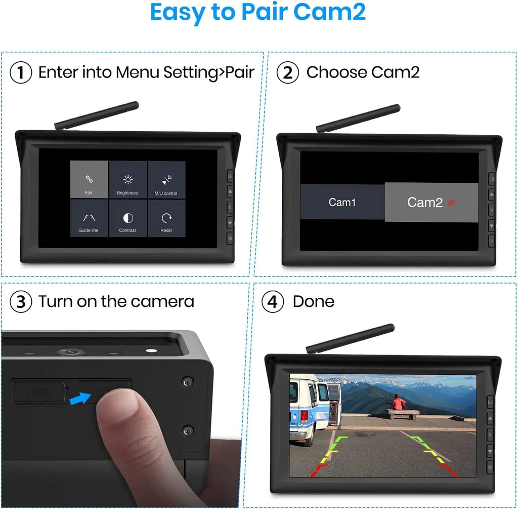 AUTO-VOX 1080P RV Backup Camera Wireless for Solar4 Only,No Wires Installation Rear View Camara , IR Night Vision Back up Camera for Car/Truck
