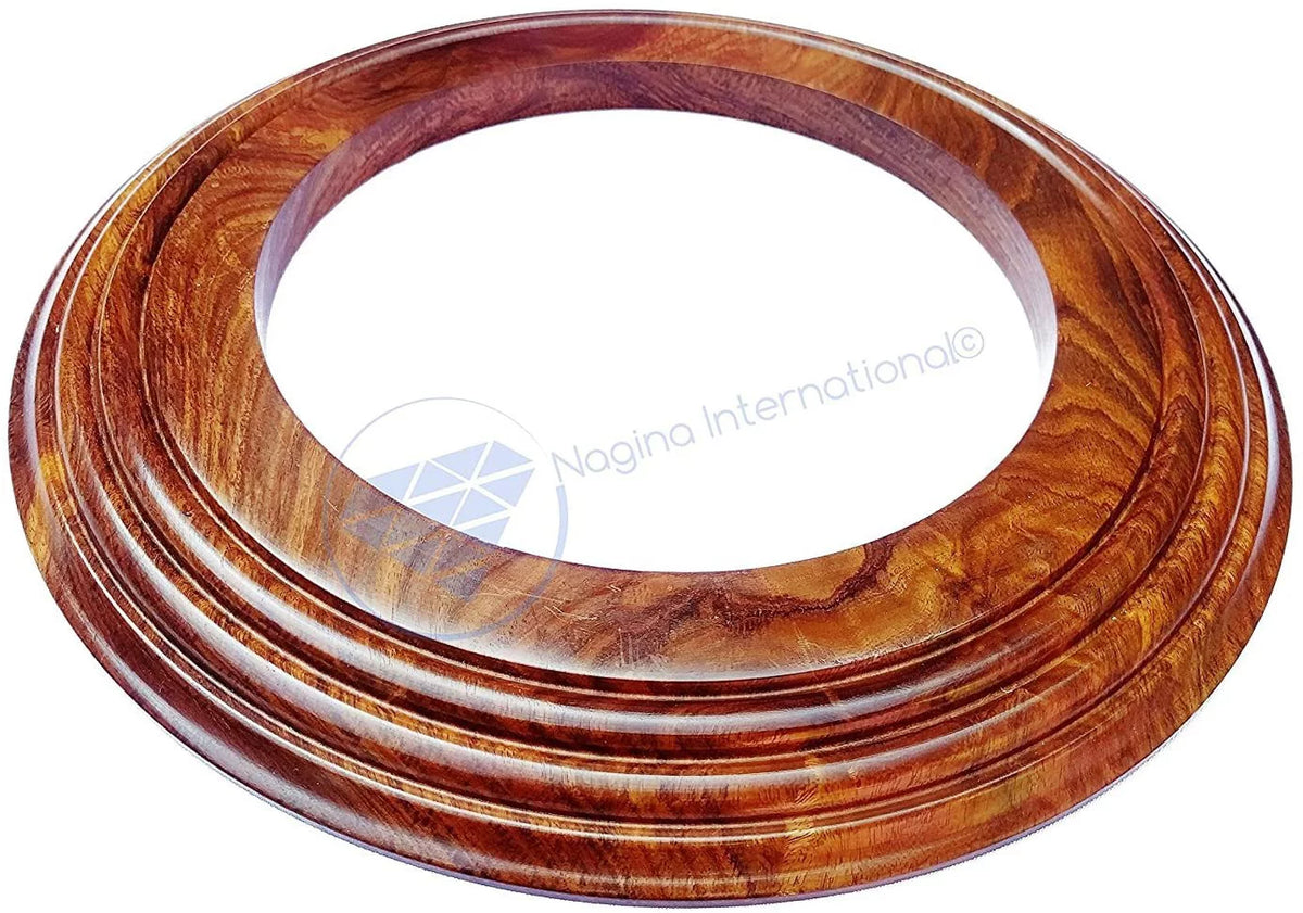 Nagina International Polished Handcrafted Wooden Base | Solid Hardwood Frame (6 Unit