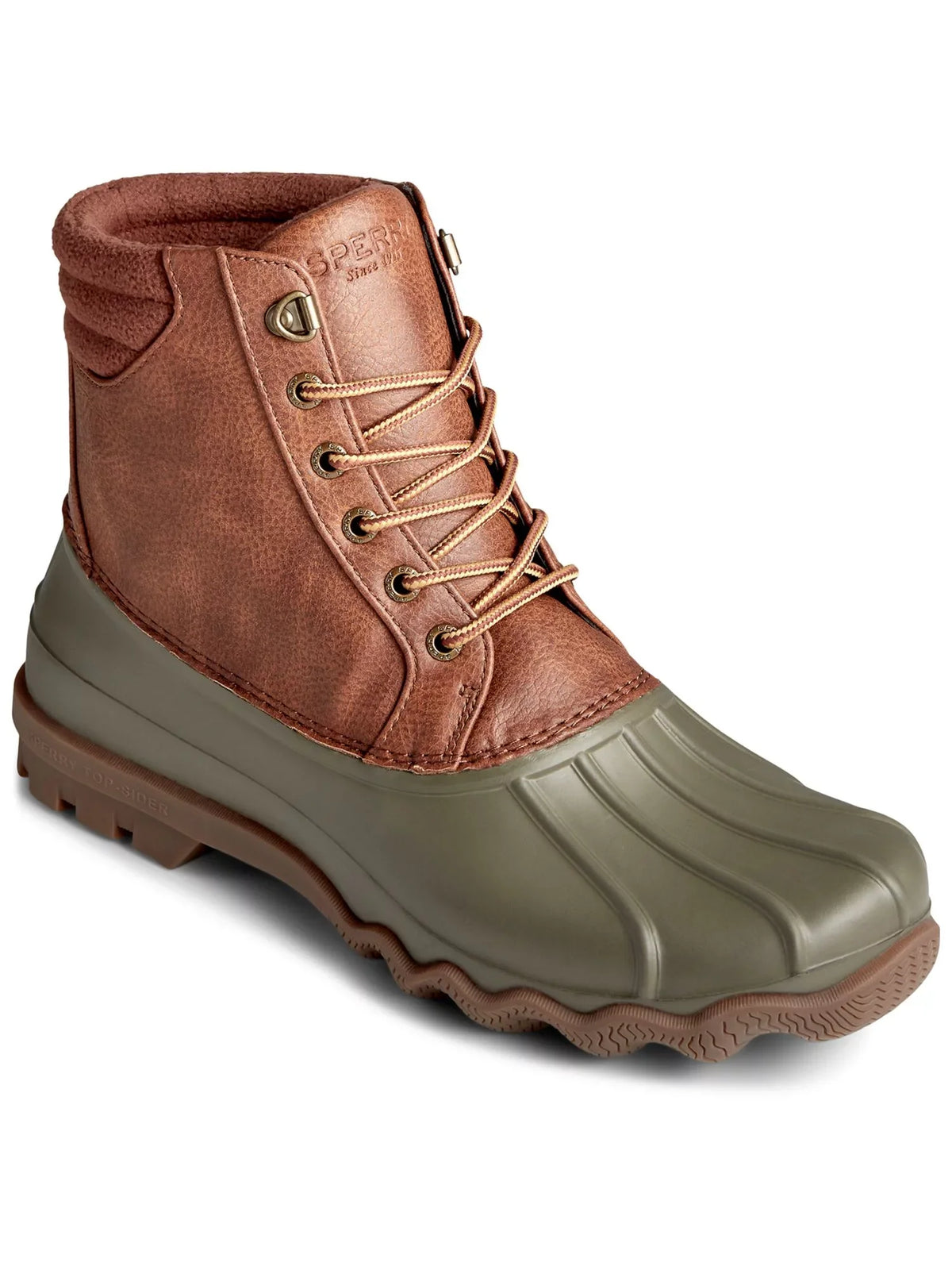 SPERRY Mens Green Water Resistant Avenue Round Toe Lace-Up Duck Boots 11.5