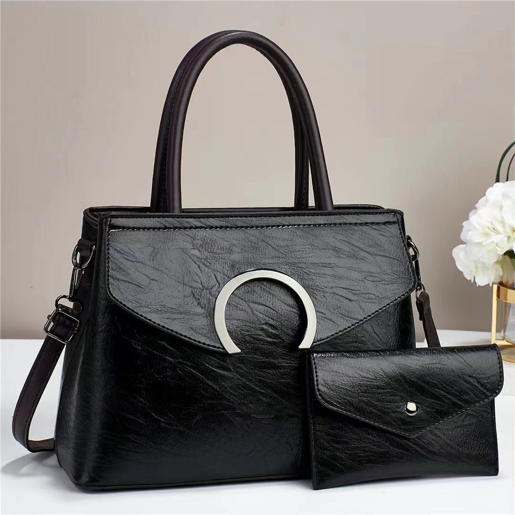Junior Baobao Women's 2023 New European and American Handheld Women's Bag Fashion One Shoulder Women's Luggage Two Piece Set Mother Bag