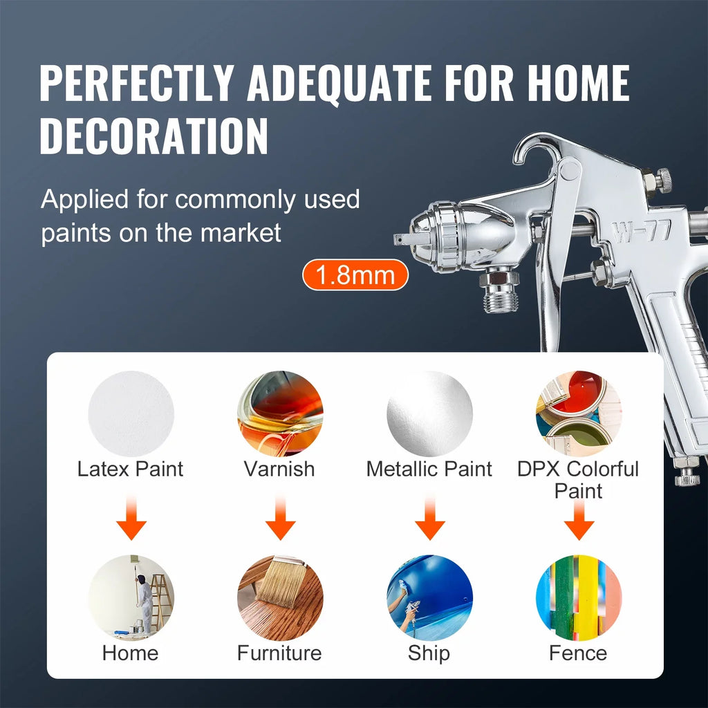 BENTISM Spray Paint Pressure Pot Tank, 2L/0.5gal Lightweight Air Paint Pressure Pot, 1.8mm Nozzle Spray Paint Gun 3m Hoses for Home Decoration Architecture Construction Automotive Painting, 45PSI Max