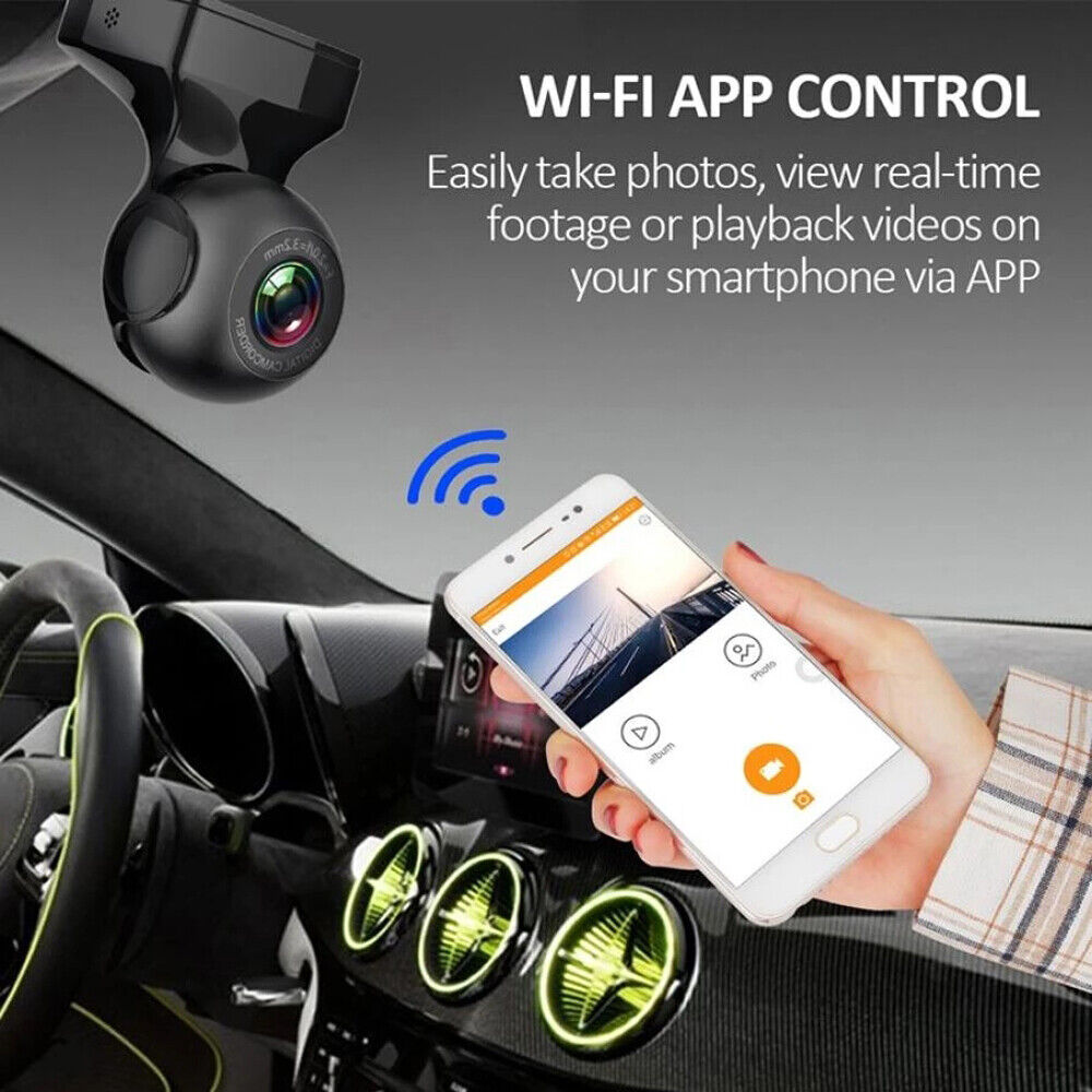 Dash Cam 170&deg; WiFi Cam Recorder - 1080P HD Car Camera