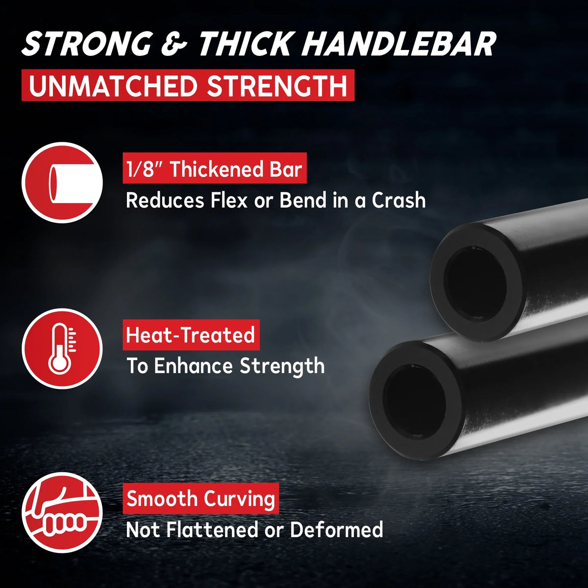 Krator Motorcycle Low-Rise Handlebar 7/8 Unit Compatible with Yamaha Majesty XC 125 180 200 400