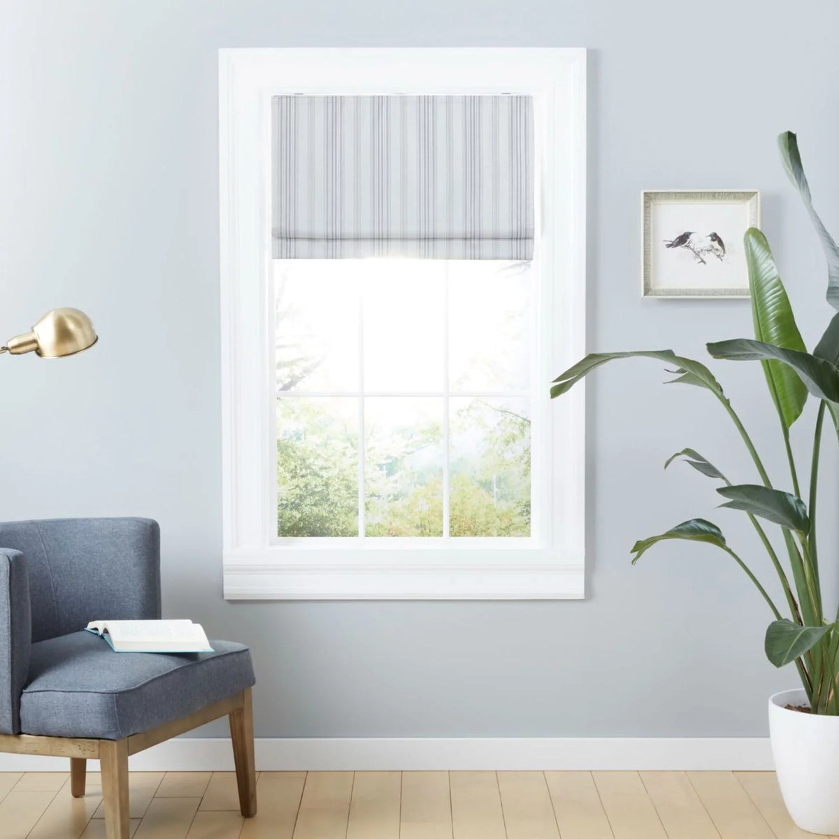 Exclusive Home Ricardo Total Dark Roman Shade, 23"x64", Grey