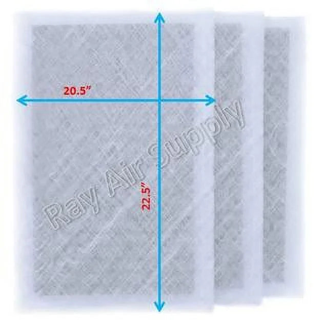 RAYAIR SUPPLY 22x25 Replacement Filter Pads Compatible with MicroPower Guard Air Cleaner 22x25 Refills (3 Pack) WHITE