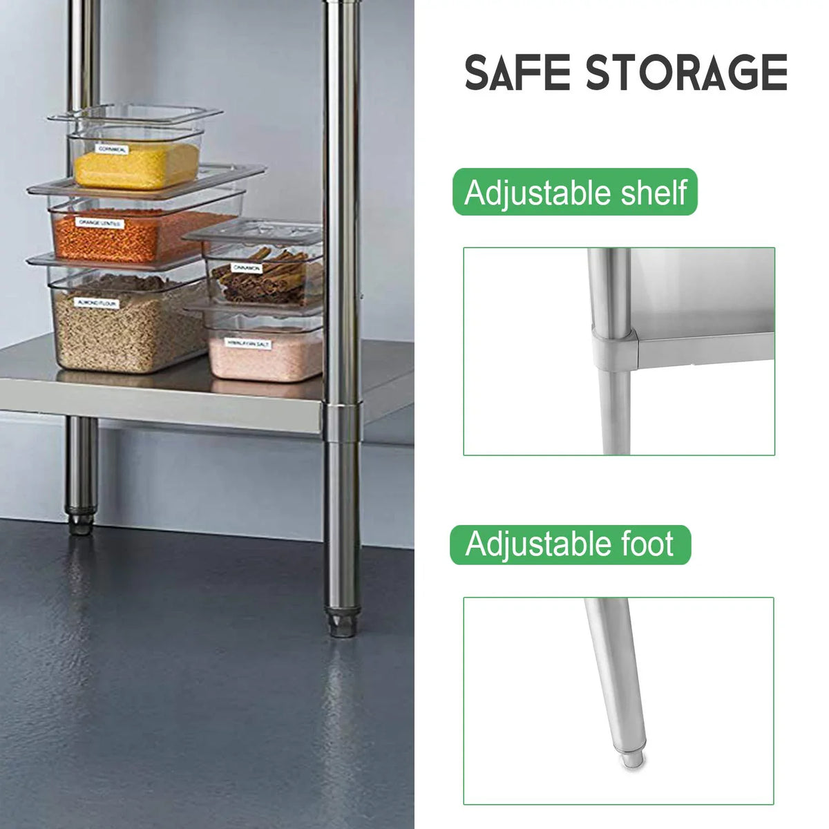 Stainless Steel Work Table - Kitchen & BBQ Table with Undershelf Workstation for Kitchen Home Restaurant Hotel-Heavy Duty Equipment Grill Stand - 24x28 Unit