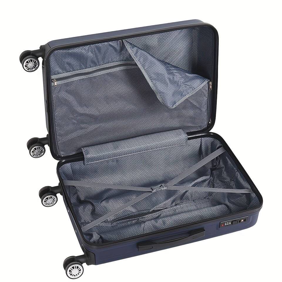 20 Inch Hardside Carry-On Luggage For Travel Business, Inch Suitcase With Four Spinner Wheels And Scratch-Resistant Surface, Lock - Blue