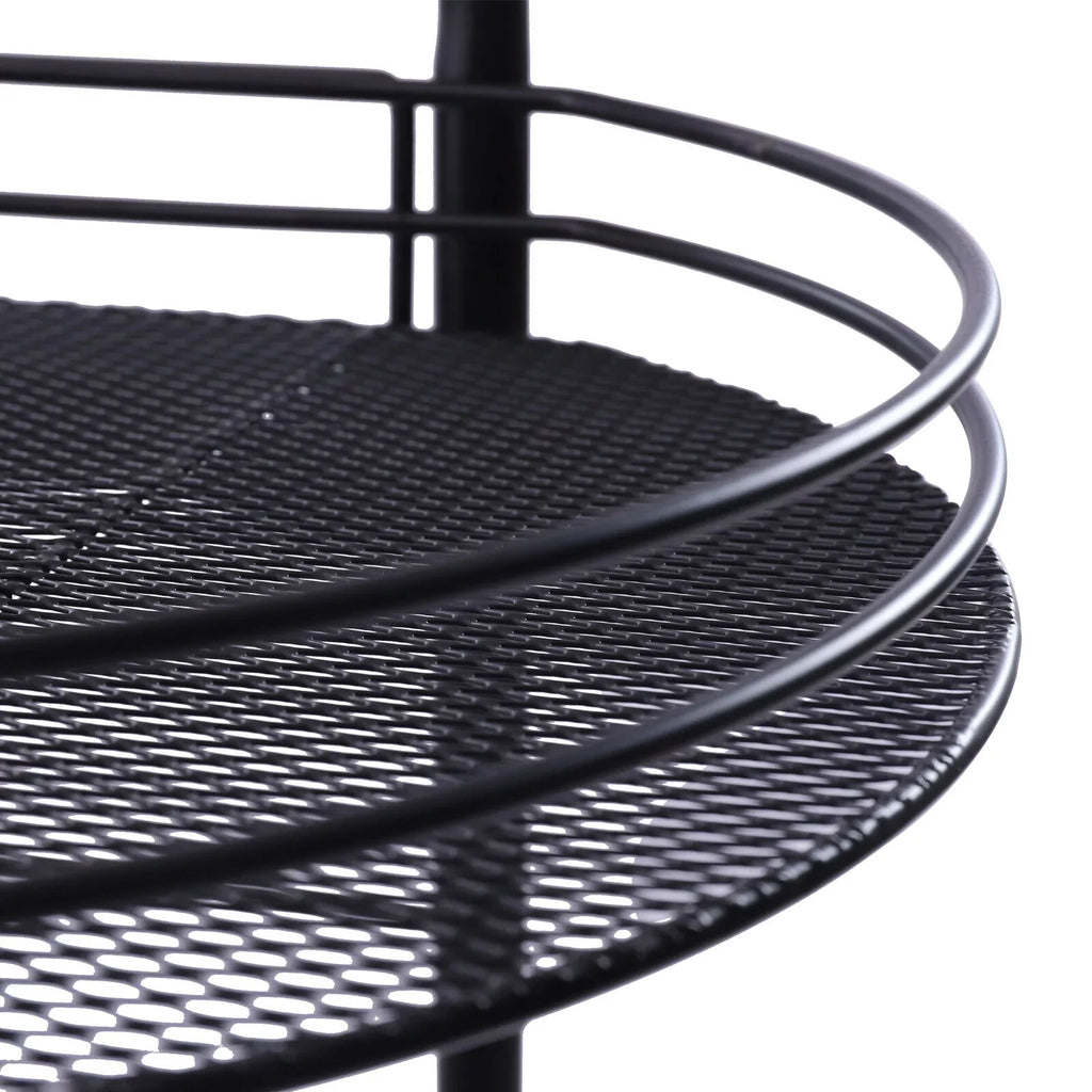 4 Tier Rolling Cart, Kitchen Storage Organizer Utility Cart, Metal Basket Storage Art Trolley Carts with Wheels, Dark
