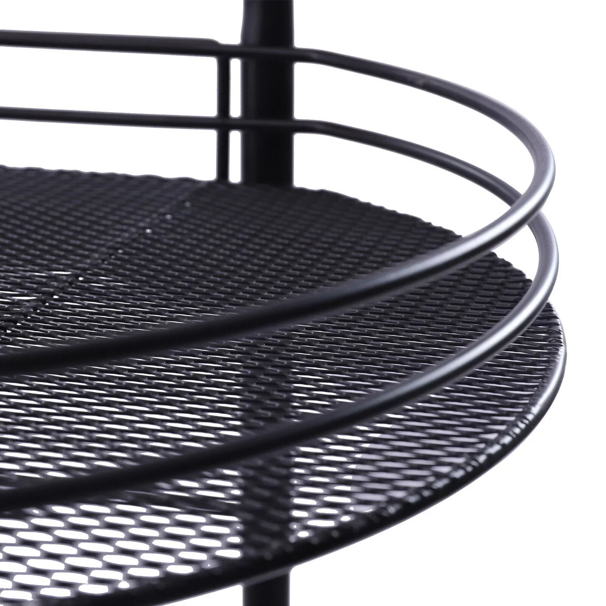 4 Tier Rolling Cart, Kitchen Storage Organizer Utility Cart, Metal Basket Storage Art Trolley Carts with Wheels, Dark