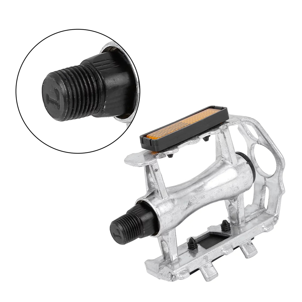 Unique Bargains Charcoal Bicycle Pedals Appropriate for Off-Road Mountains bike Cycling Alumnium Alloy Silver Tone 2Pcs