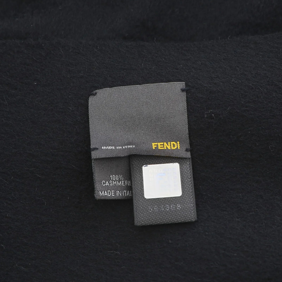 Pre-Owned Fendi Stole Scarf Flower Motif Midnight 100% Cashmere (Good)
