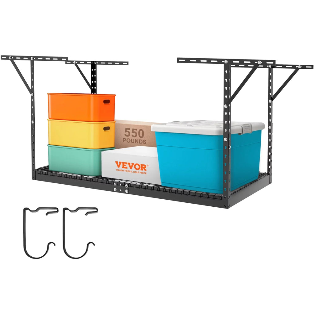 VEVOR Overhead Adjustable Garage Storage Rack 36x72in Ceiling Rack 550lbs Charcoal