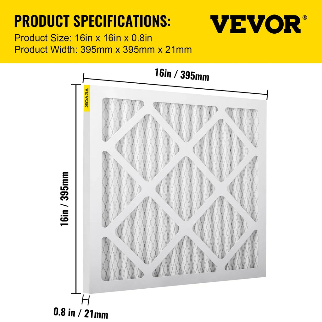Bentism Filter Replacement, 16''x16'' AC Filter, 12pcs HVAC Pleated Air Filter, AC Furnace Filter Replacement Set, MERV 8, Good for Home, Commercial Capture Particles, Fit for Dri-Eaz DefendAir HEPA