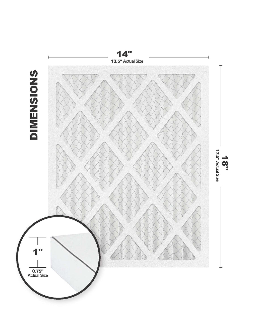 Accumulair Diamond 14x18x1 MERV 13 Air/Furnace Filters (6 pack)