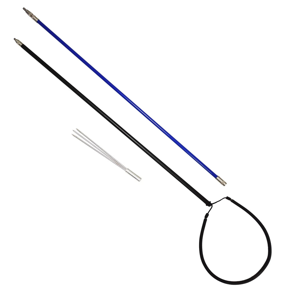 Scuba Choice Heavy Duty 7ft Blue Fiberglass Midnight Alum Pole Spear w/3 Prong Tip