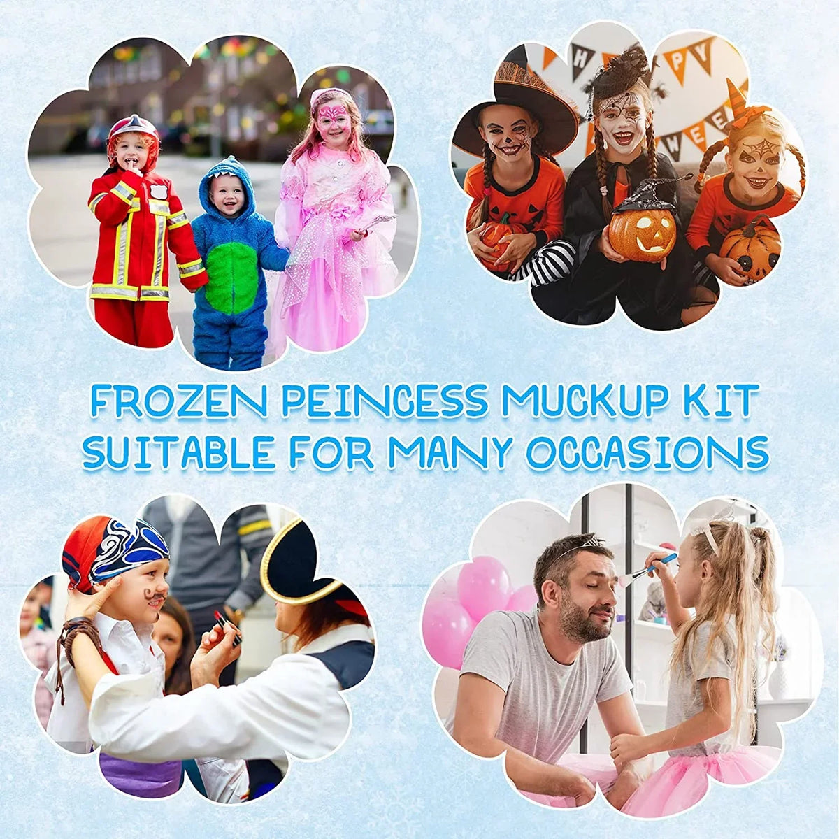 Kids Makeup Kit for Girls, 24 Pcs Washable Makeup Kit Real Cosmetic Toy with Bag, Safe & Non-Toxic Frozen Makeup Set for Princess, Toddler Makeup Set Kids Toys for 3-12 Years Old Girls Gift (Blue)