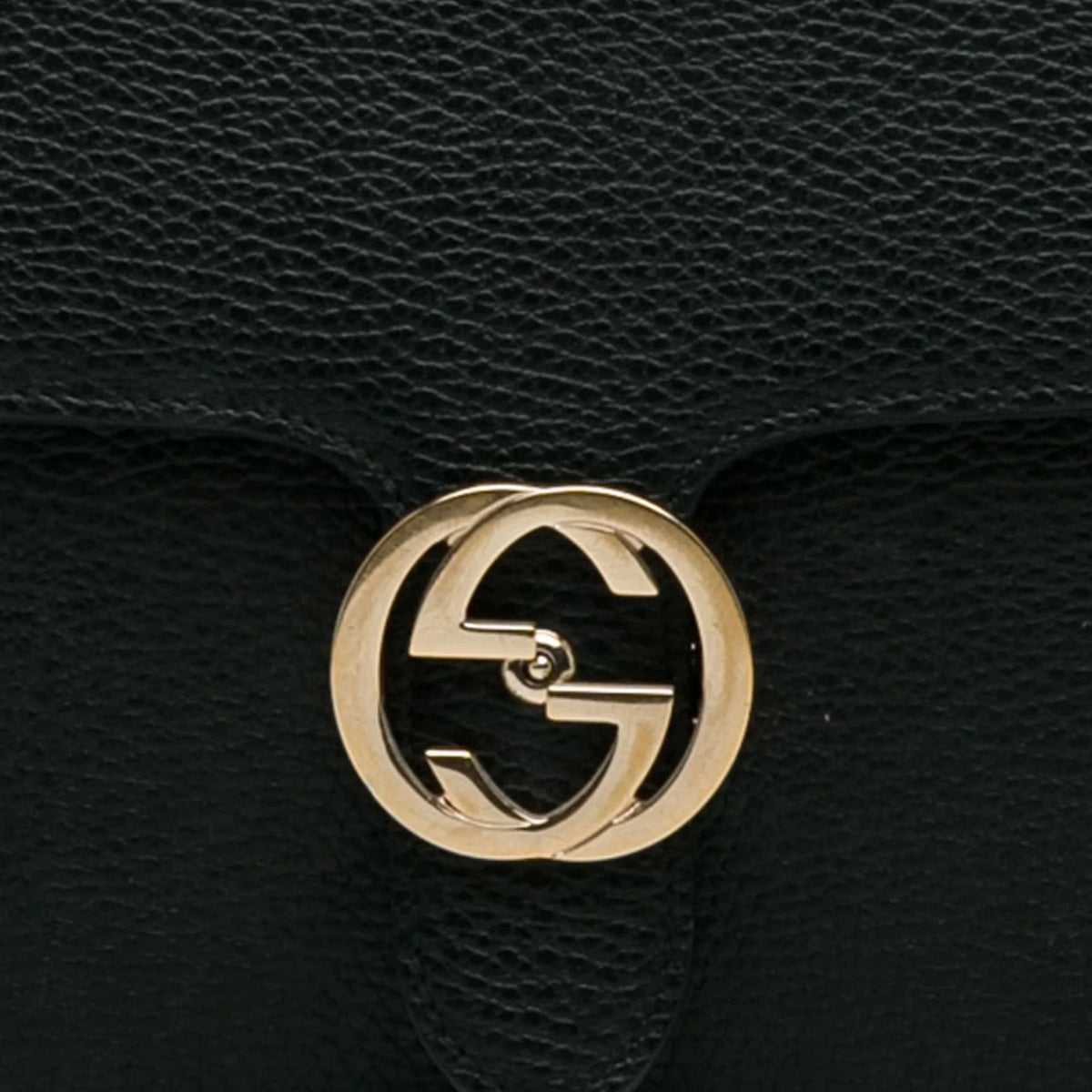 Pre-Owned Authenticated Gucci Medium Dollar Interlocking G Crossbody Bag Calf Leather Midnight Unisex (Good)