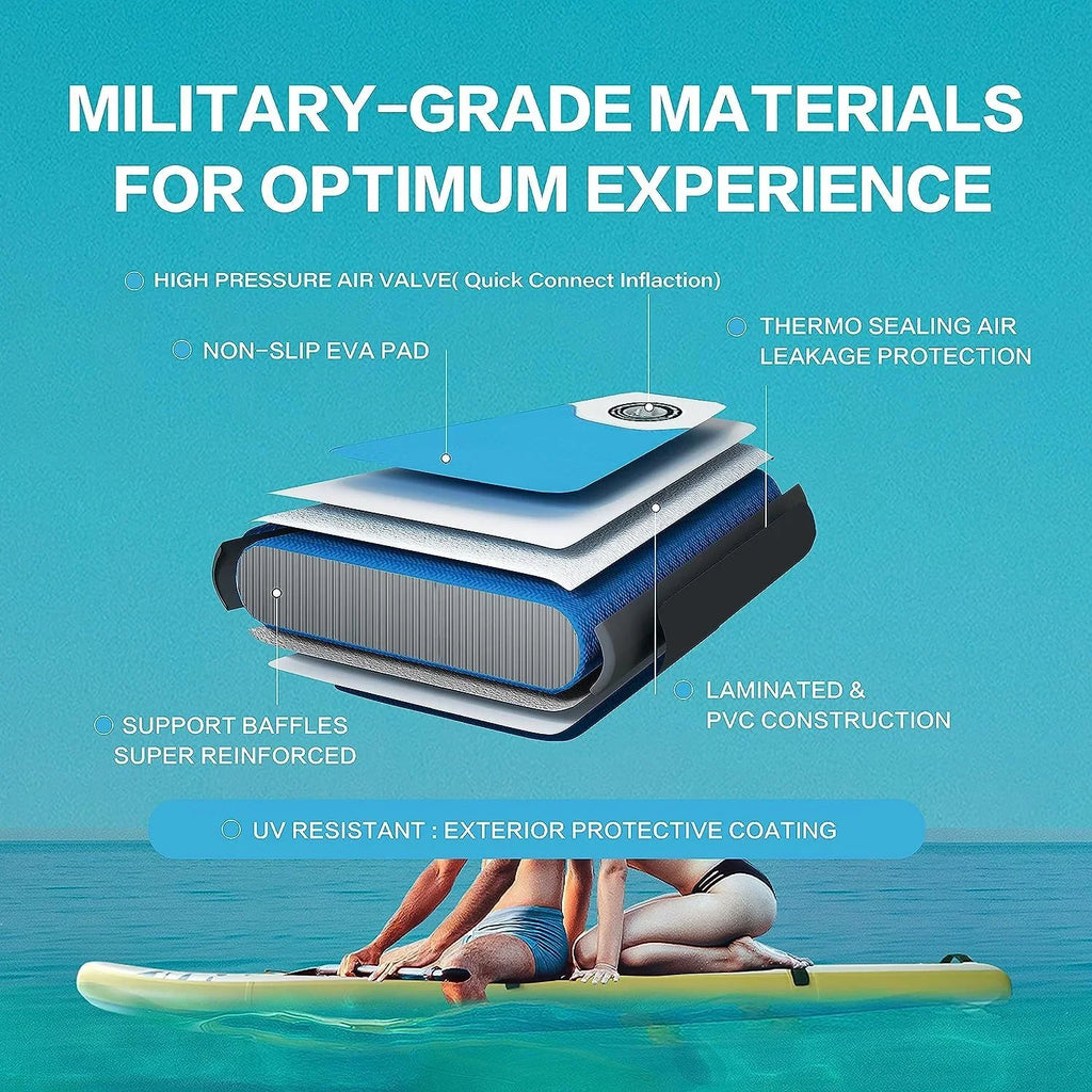 Deluxe Pink Inflatable Stand Up Paddle Board - 1 paddle board kit - 27.55 - Discover ultimate balance and stability on the water!