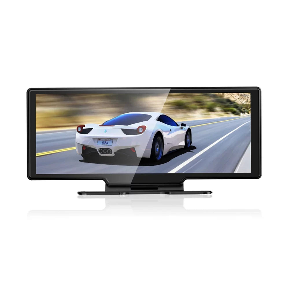 4K Front & Rear DVR Dash Camera with 10.26 Centimeter Touchscreen - Android Auto Compatible, Built-in WiFi, G-Sensing, Loop Recording, Hands-Free Calling