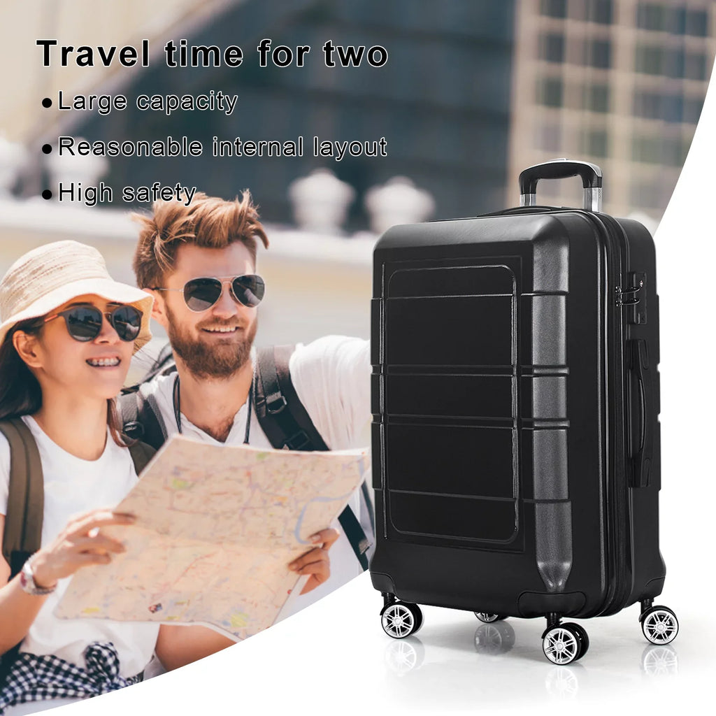 AEDILYS 3 Pcs Hardside Luggage Set, with TSA Lock and 20"/24"/28" Luggage Bags, Dark